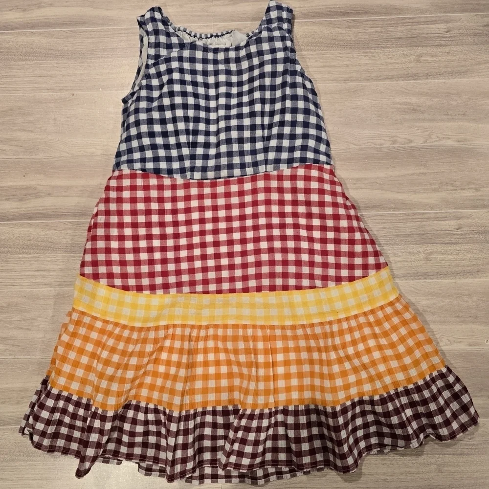 Uniqlo JW Anderson Gingham Sleeveless Dress Rainbow Colorful Girl 3-4.